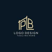 Initial PB logo, clean and modern architectural and construction logo design vector