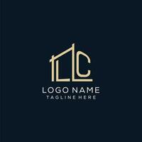 Initial LC logo, clean and modern architectural and construction logo design vector