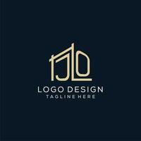Initial JO logo, clean and modern architectural and construction logo design vector
