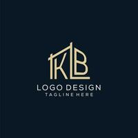 Initial KB logo, clean and modern architectural and construction logo design vector