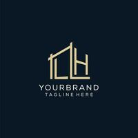 Initial LH logo, clean and modern architectural and construction logo design vector