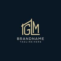 Initial GM logo, clean and modern architectural and construction logo design vector
