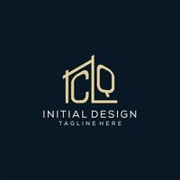 Initial CQ logo, clean and modern architectural and construction logo design vector