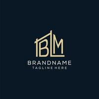 Initial BM logo, clean and modern architectural and construction logo design vector