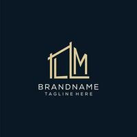 Initial LM logo, clean and modern architectural and construction logo design vector