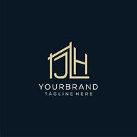 Initial JH logo, clean and modern architectural and construction logo design vector