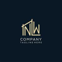 Initial NW logo, clean and modern architectural and construction logo design vector