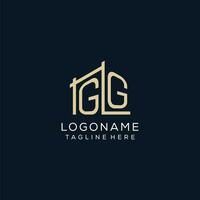 Initial GG logo, clean and modern architectural and construction logo design vector