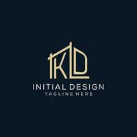 Initial KD logo, clean and modern architectural and construction logo design vector