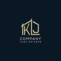 Initial KJ logo, clean and modern architectural and construction logo design vector