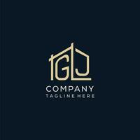 Initial GJ logo, clean and modern architectural and construction logo design vector