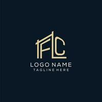 Initial FC logo, clean and modern architectural and construction logo design vector