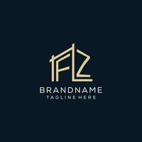 Initial FZ logo, clean and modern architectural and construction logo design vector