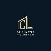 Initial CL logo, clean and modern architectural and construction logo design vector