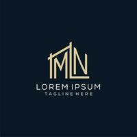 Initial MN logo, clean and modern architectural and construction logo design vector