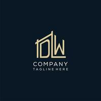 Initial DW logo, clean and modern architectural and construction logo design vector