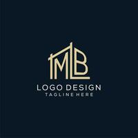 Initial MB logo, clean and modern architectural and construction logo design vector