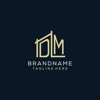 Initial DM logo, clean and modern architectural and construction logo design vector