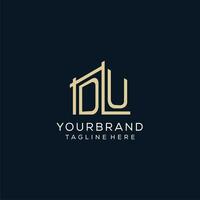 Initial DU logo, clean and modern architectural and construction logo design vector