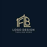 Initial FB logo, clean and modern architectural and construction logo design vector