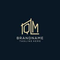 Initial QM logo, clean and modern architectural and construction logo design vector