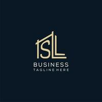 Initial SL logo, clean and modern architectural and construction logo design vector