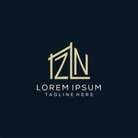 Initial ZN logo, clean and modern architectural and construction logo design vector