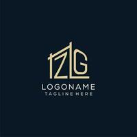 inicial zg logo, limpiar y moderno arquitectónico y construcción logo diseño vector