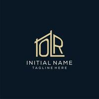 Initial OR logo, clean and modern architectural and construction logo design vector