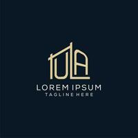 Initial UA logo, clean and modern architectural and construction logo design vector
