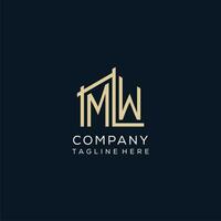Initial MW logo, clean and modern architectural and construction logo design vector