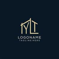 Initial YT logo, clean and modern architectural and construction logo design vector