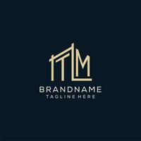 Initial TM logo, clean and modern architectural and construction logo design vector