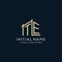 Initial TE logo, clean and modern architectural and construction logo design vector