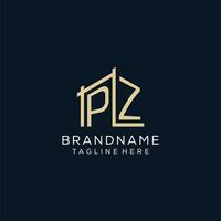 Initial PZ logo, clean and modern architectural and construction logo design vector