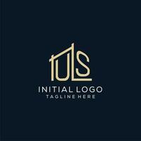 Initial US logo, clean and modern architectural and construction logo design vector