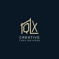 Initial QX logo, clean and modern architectural and construction logo design vector