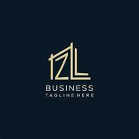 Initial ZL logo, clean and modern architectural and construction logo design vector