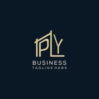 Initial PY logo, clean and modern architectural and construction logo design vector