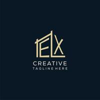 Initial EX logo, clean and modern architectural and construction logo design vector