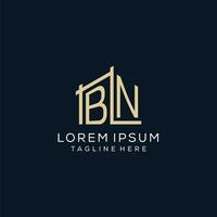 Initial BN logo, clean and modern architectural and construction logo design vector
