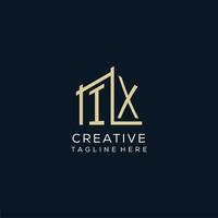 Initial IX logo, clean and modern architectural and construction logo design vector