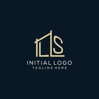 Initial LS logo, clean and modern architectural and construction logo design vector