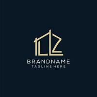 Initial LZ logo, clean and modern architectural and construction logo design vector