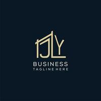 inicial jy logo, limpiar y moderno arquitectónico y construcción logo diseño vector