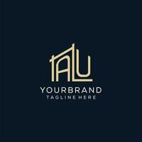 Initial AU logo, clean and modern architectural and construction logo design vector