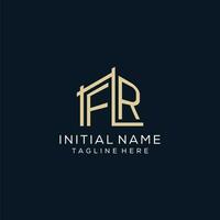 Initial FR logo, clean and modern architectural and construction logo design vector