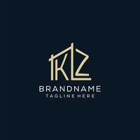 Initial KZ logo, clean and modern architectural and construction logo design vector