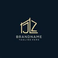 Initial JZ logo, clean and modern architectural and construction logo design vector