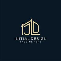 Initial JD logo, clean and modern architectural and construction logo design vector
